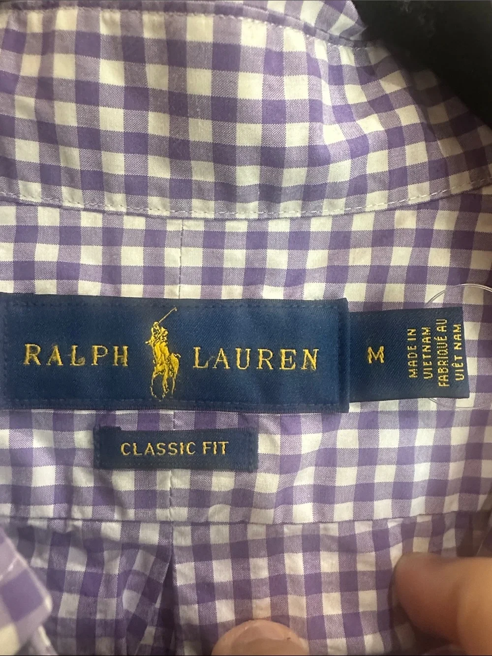NWOT Polo by Ralph Lauren Purple Gingham Button-Down Shirt size M
